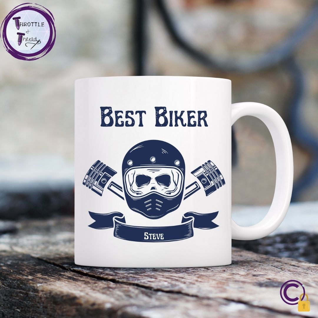 Skull & Piston Motorbike Mug